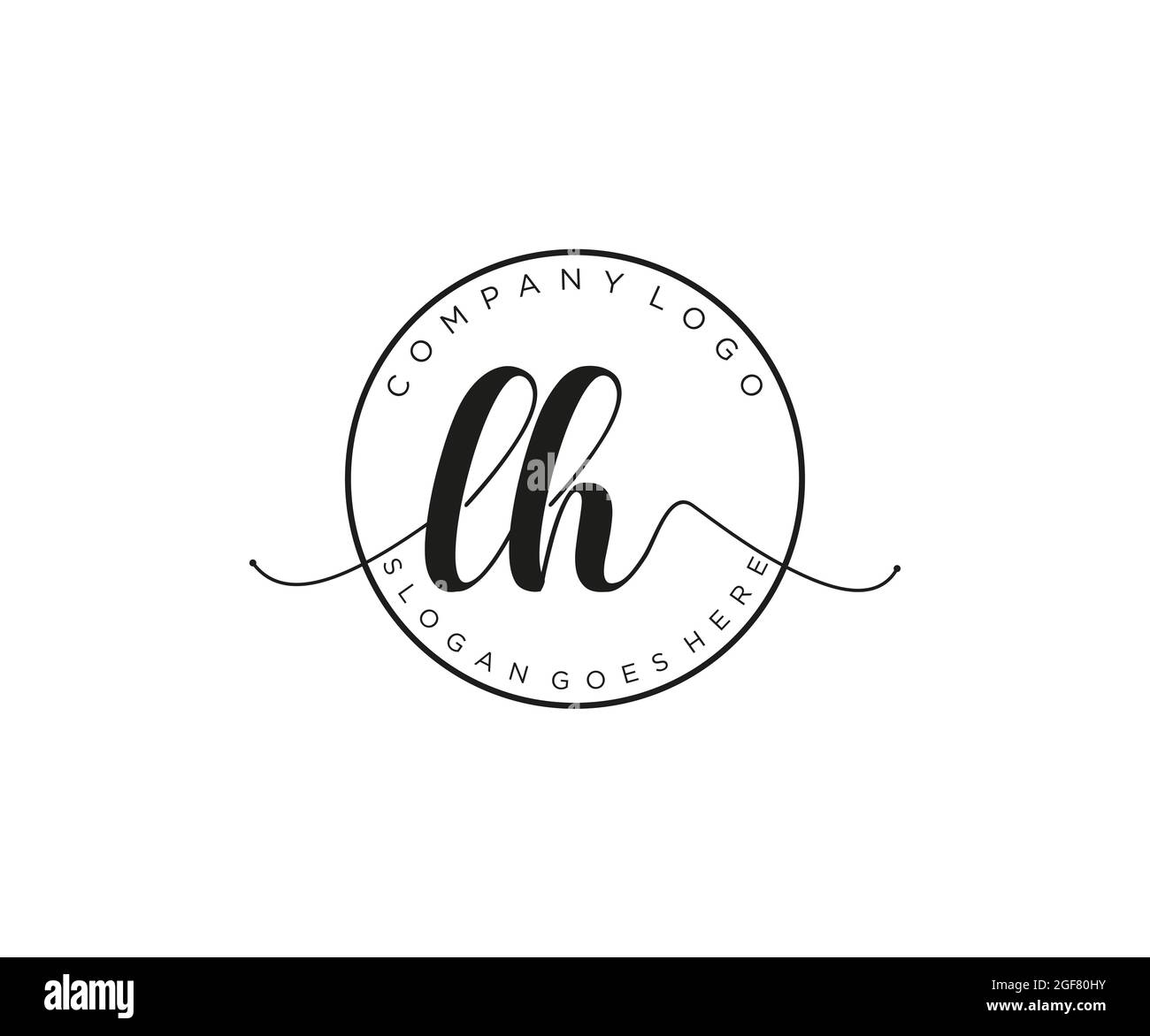LH logo féminin beauté monogramme et élégant logo design, écriture logo de la signature initiale, mariage, mode, floral et botanique avec la création Illustration de Vecteur
