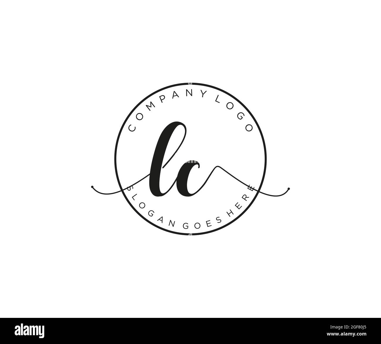 LC logo féminin beauté monogramme et élégant logo design, écriture logo de la signature initiale, mariage, mode, floral et botanique avec la création Illustration de Vecteur