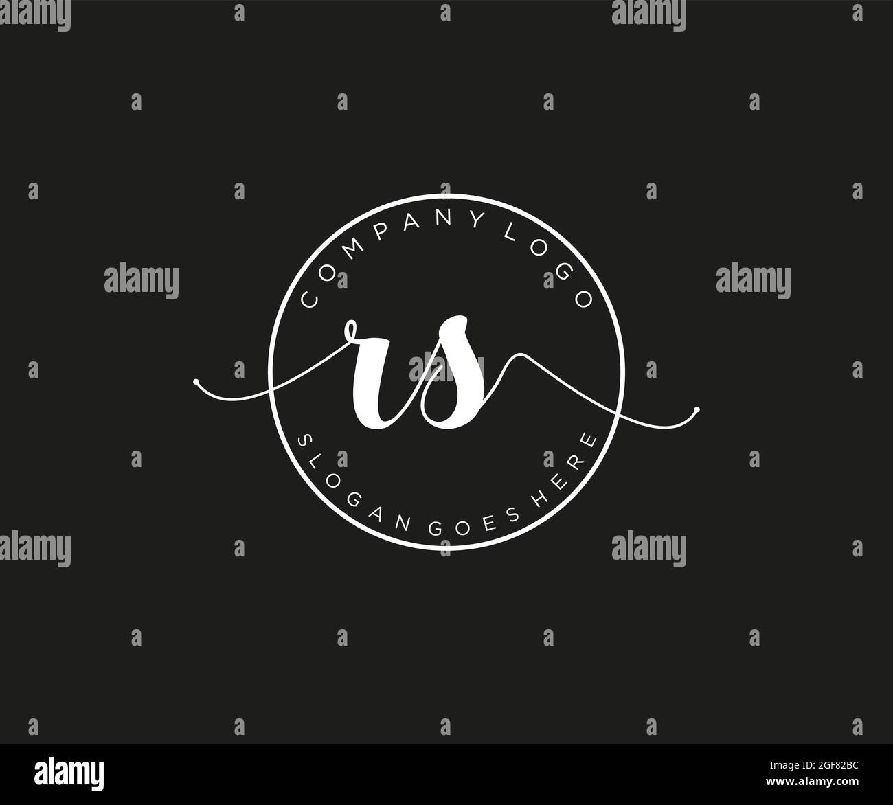 Logo RS féminine beauté monogramme et élégant logo design, écriture du logo de la signature initiale, mariage, mode, floral et botanique avec la création Illustration de Vecteur
