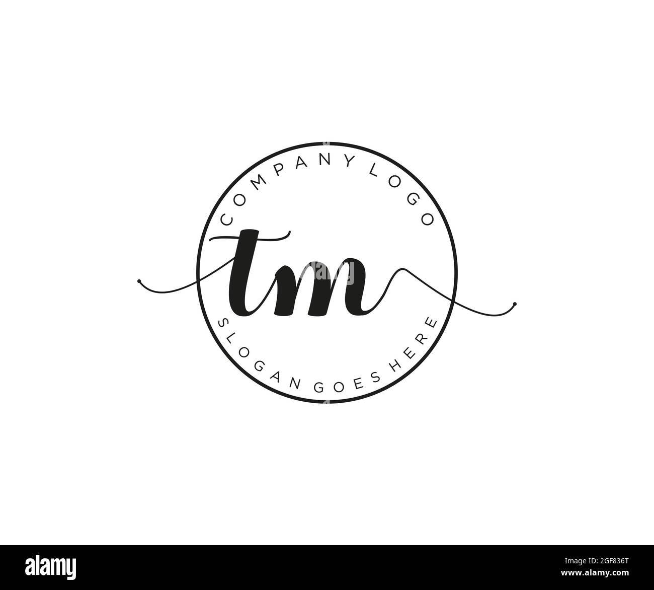 TM logo féminin beauté monogramme et élégant logo design, écriture logo de la signature initiale, mariage, mode, floral et botanique avec créatif Illustration de Vecteur