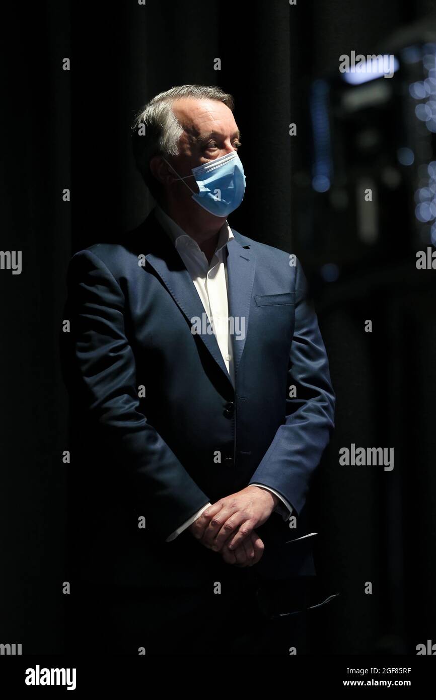 Melbourne, Australie, 26 septembre 2020. Le député Martin Foley se penche sur l'annonce du nouveau ministre de la Santé de Victoria lors d'une conférence de presse au Treasury Theatre. La ministre de la Santé de Victoria, Jenny Mikakos, a démissionné samedi après l'enquête de quarantaine de l'hôtel. Le premier ministre Daniel Andrews a témoigné le dernier jour de l'enquête, vendredi, disant qu'il considérait Jenny Mikakos comme responsable du programme qui a finalement mené à la deuxième vague COVID-19 de Victoria. Crédit : Dave Helison/Speed Media/Alamy Live News Banque D'Images