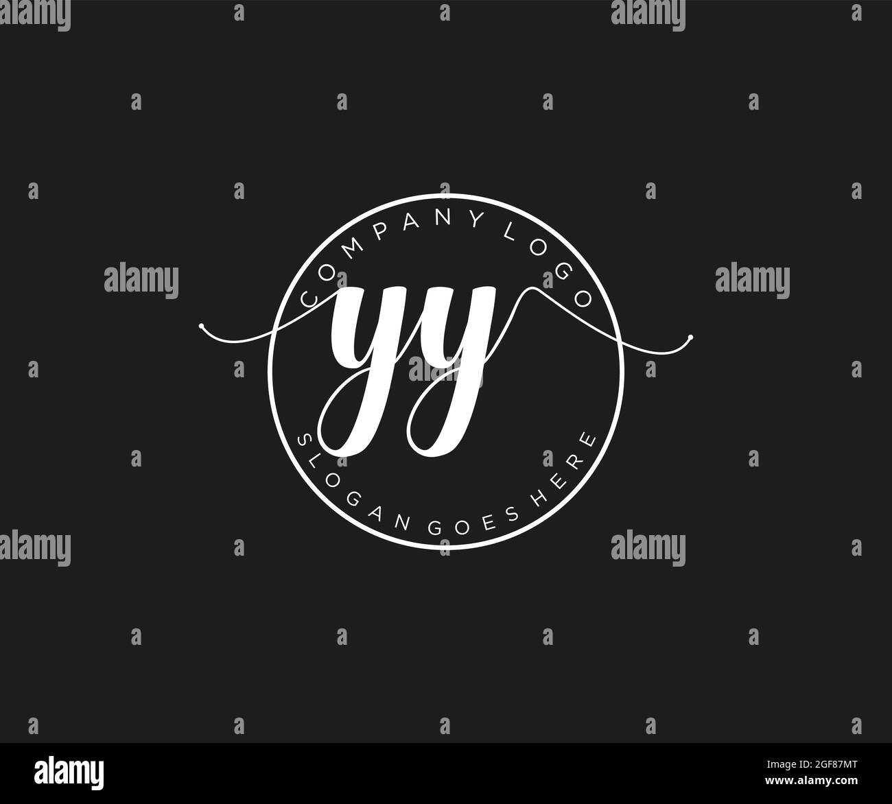 YY logo féminin beauté monogramme et élégant logo design, écriture logo de la signature initiale, mariage, mode, floral et botanique avec la création Illustration de Vecteur
