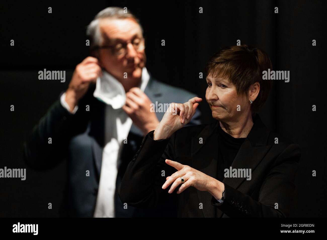Melbourne, Australie, 26 septembre 2020. Martin Foley s'adresse aux médias avant d'être nommé nouveau ministre de la Santé lors d'une conférence de presse au Treasury Theatre le 26 septembre 2020 à Melbourne, en Australie. La ministre de la Santé de Victoria, Jenny Mikakos, a démissionné samedi après l'enquête de quarantaine de l'hôtel. Le premier ministre Daniel Andrews a témoigné le dernier jour de l'enquête, vendredi, disant qu'il considérait Jenny Mikakos comme responsable du programme qui a finalement mené à la deuxième vague COVID-19 de Victoria. Crédit : Dave Helison/Speed Media/Alamy Live News Banque D'Images