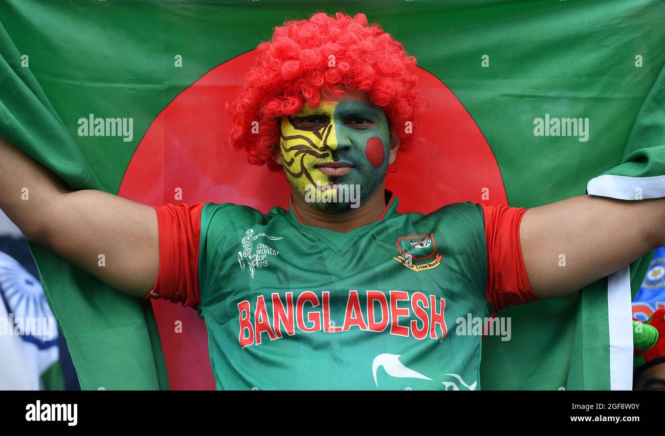 Bangladesh fans de cricket supporters Inde / Bangladesh ICC Champions Trophée Banque D'Images