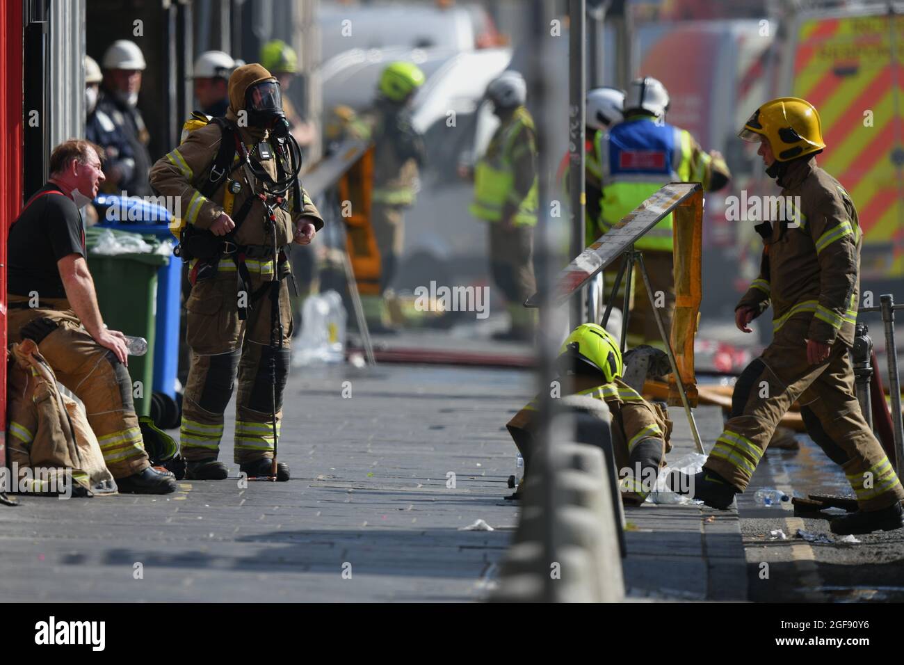 Edinburgh, Écosse, Royaume-Uni, août 24 2021. Incendie majeur dans le centre de la ville. Credit alamy Live News Banque D'Images