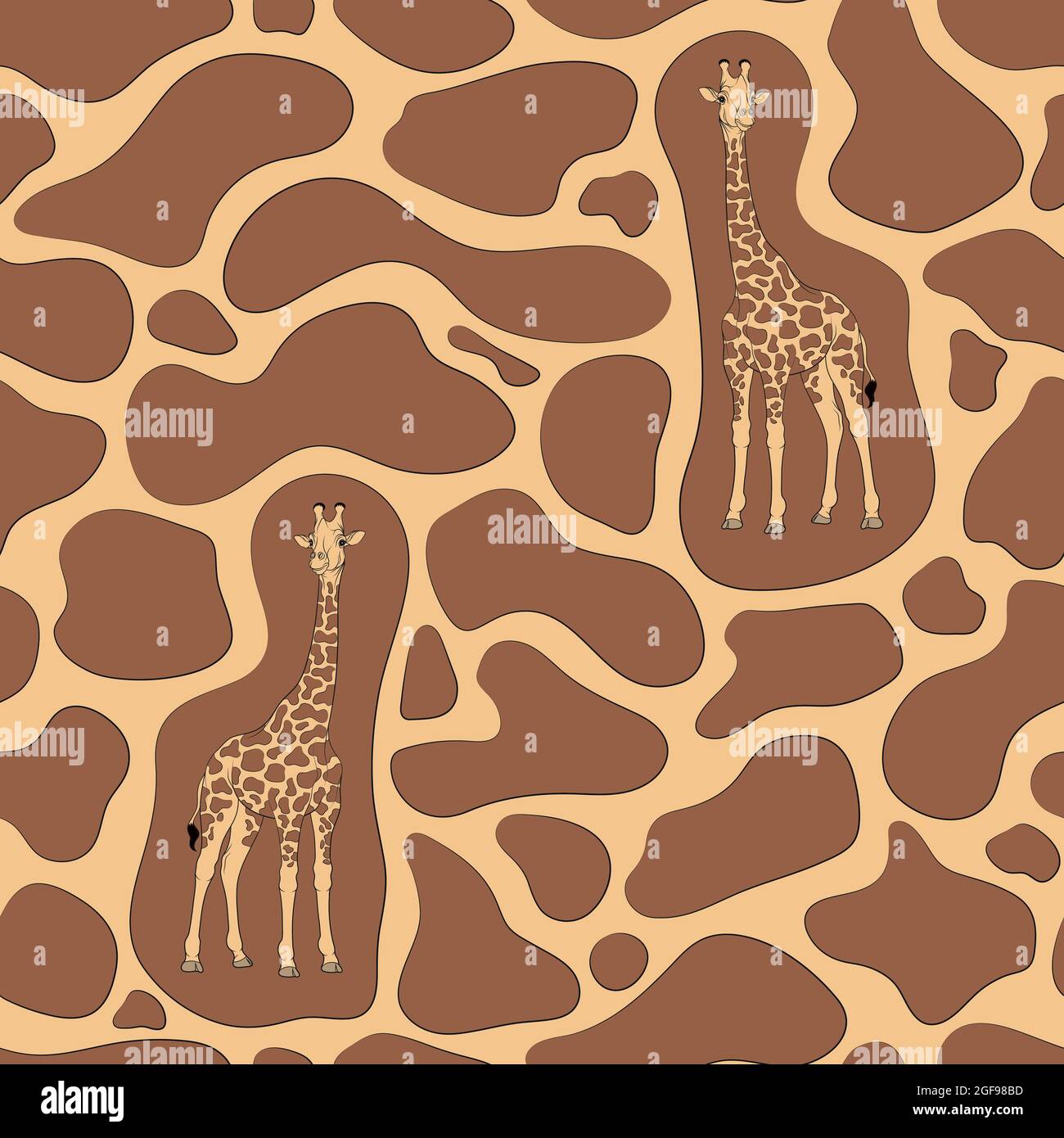 Motif sans couture avec girafe et texture des taches sur la peau. Illustration vectorielle. Illustration de Vecteur