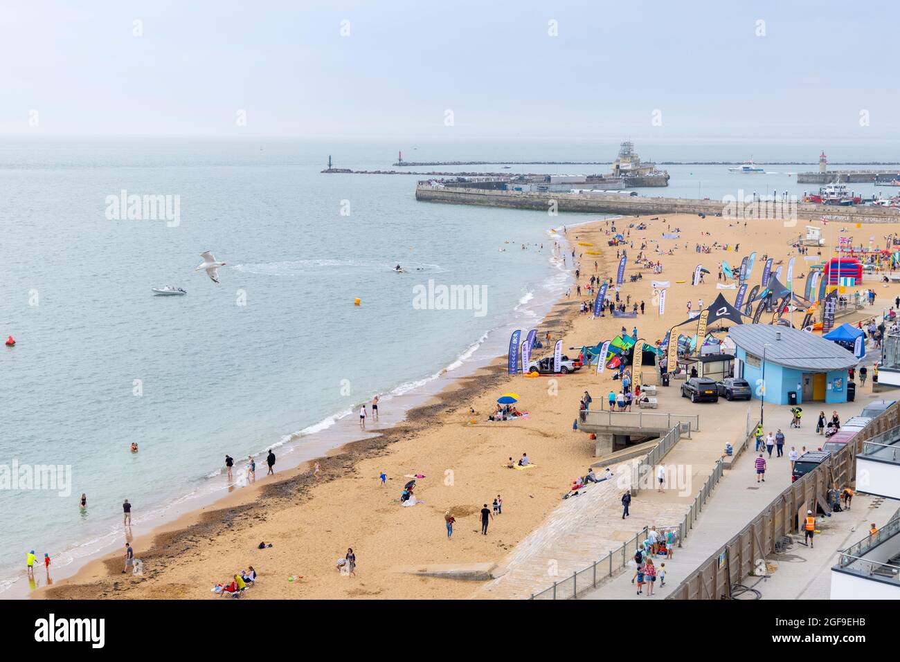 British Kitesurf Freestyle Cameweek-end, Ramsgate, 21 et 22 août 2021. Banque D'Images