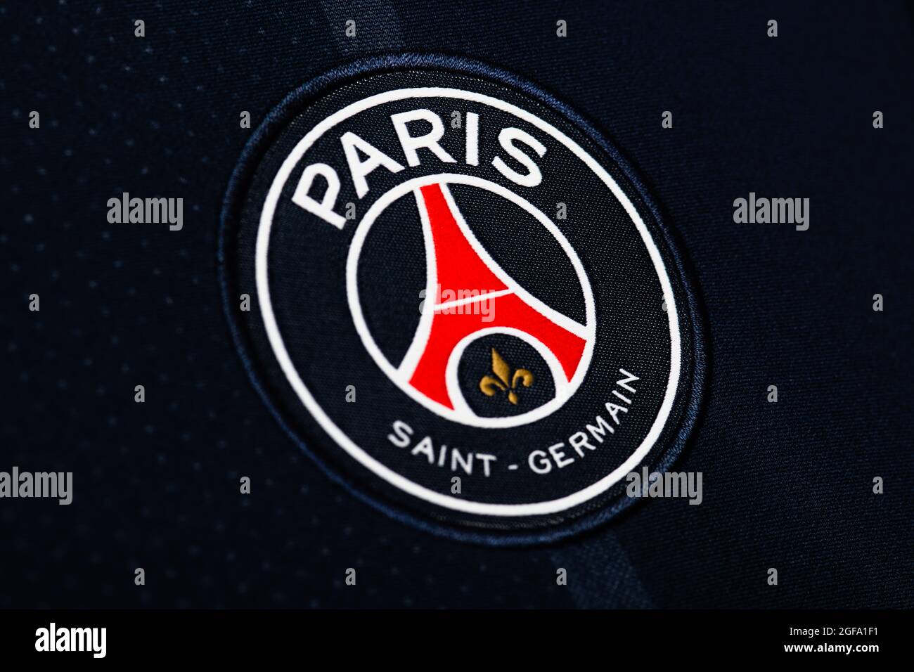 Close up of Paris Saint Germain jersey Banque D'Images