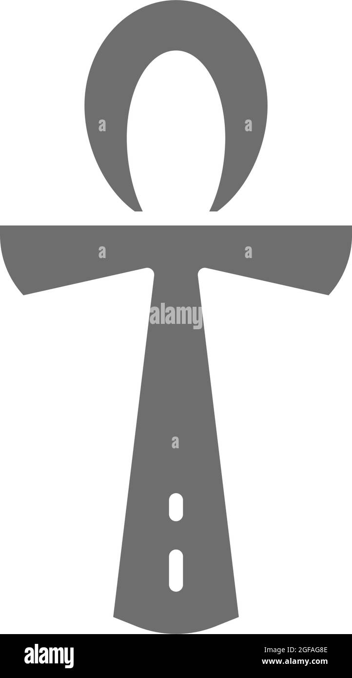Ankh égyptien, symbole religieux icône grise. Isolé sur fond blanc Illustration de Vecteur