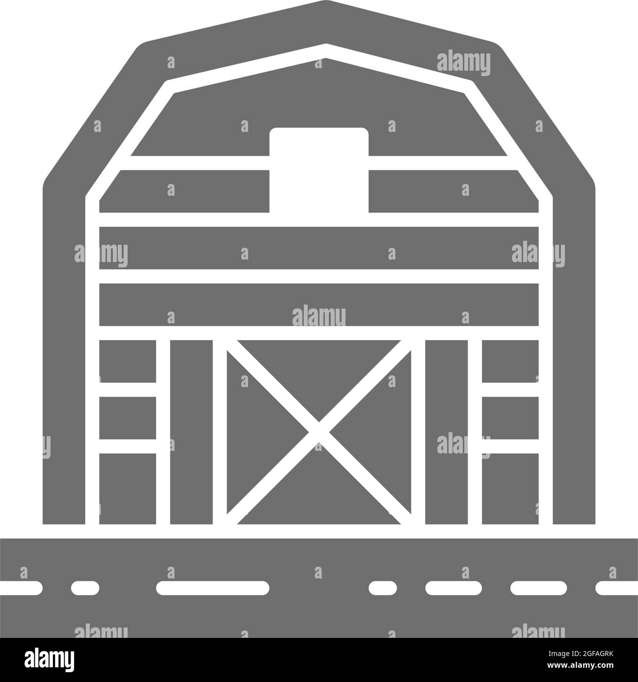 Ferme grange, serre, campagne icône grise. Isolé sur fond blanc Illustration de Vecteur