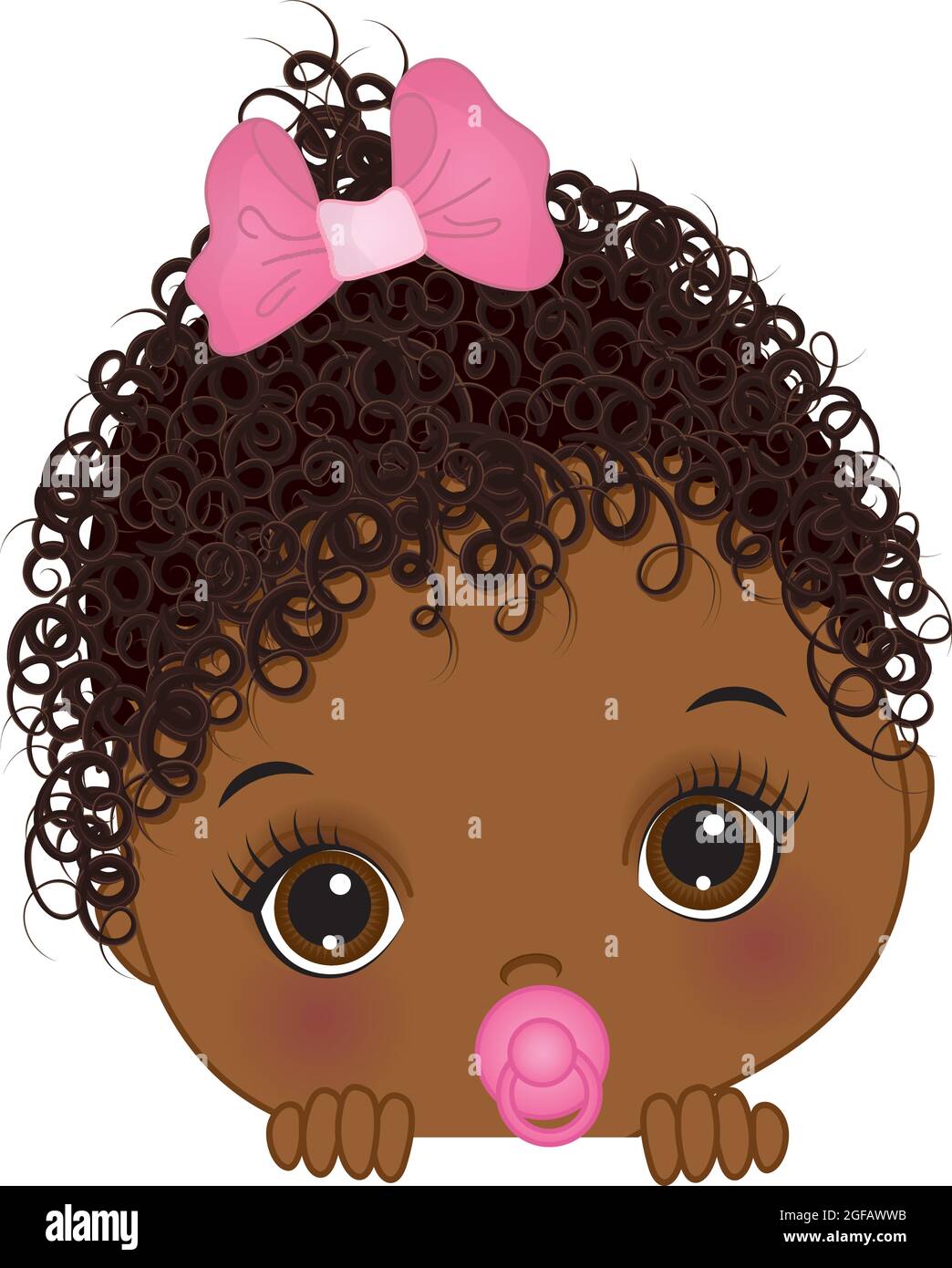 Mignon petite fille africaine de la baie américaine jouant Peekaboo. Vector Peek a Boo Black Girl Illustration de Vecteur