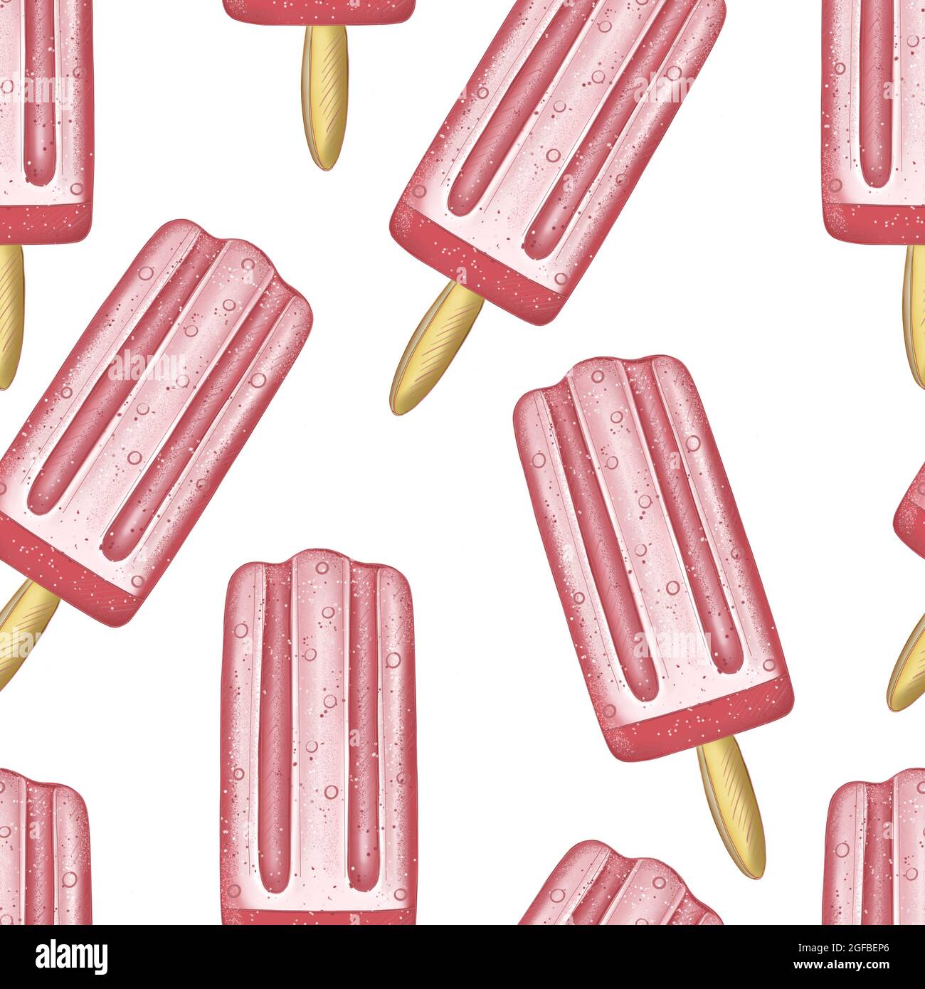 Illustration numérique dessin crème glacée motif sans couture de différentes formes et couleurs sur l'arrière-plan. Illustration de haute qualité Banque D'Images