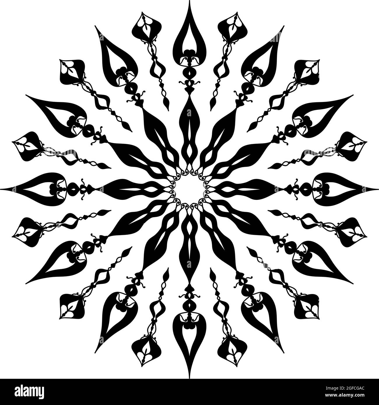 fond de mandala de répétition circulaire. Mandala avec imprimé fleuri et fond transparent, idéal pour les modèles traditionnels de carreaux décoratifs, textiles a Illustration de Vecteur