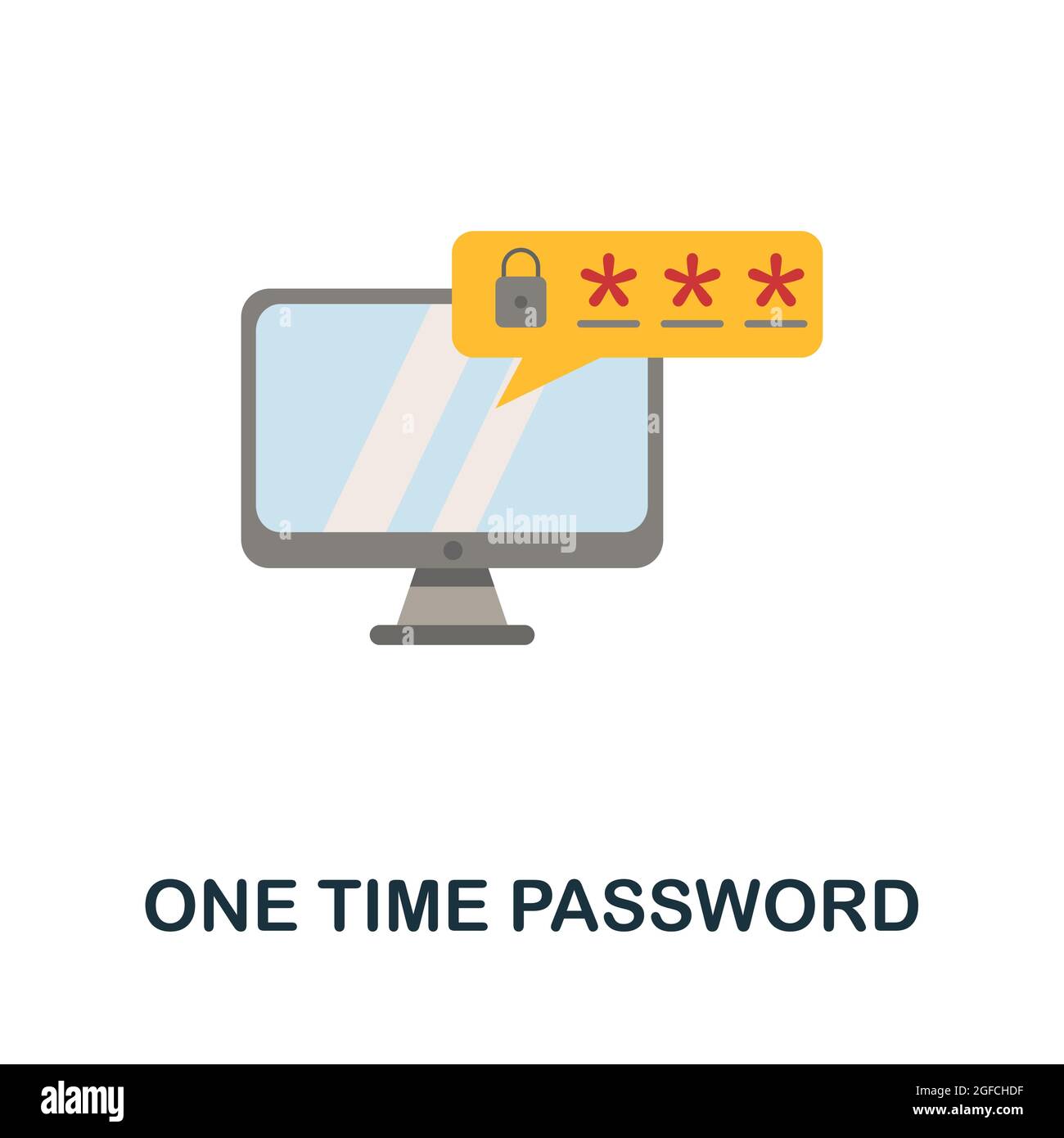 Icône Mot de passe à usage unique. Élément d'affichage plat de la collection de gestion du temps. Icône Creative One Time Password pour la conception Web, les modèles, les infographies et Illustration de Vecteur