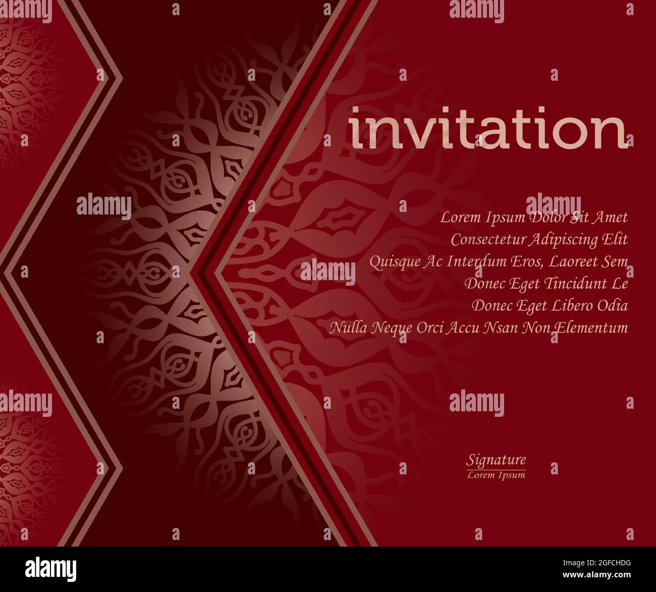 mandala fond modèle d'invitation, idéal pour le matériel de conception d'invitation de mariage, carte de voeux, promotion des ventes, bannière, affiche Illustration de Vecteur