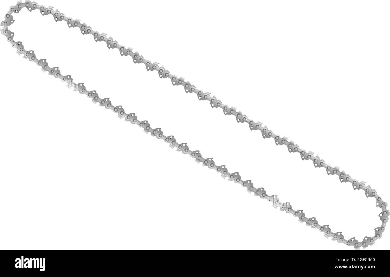 Chaîne de tronçonneuse sur fond blanc. Illustration vectorielle. Illustration de Vecteur