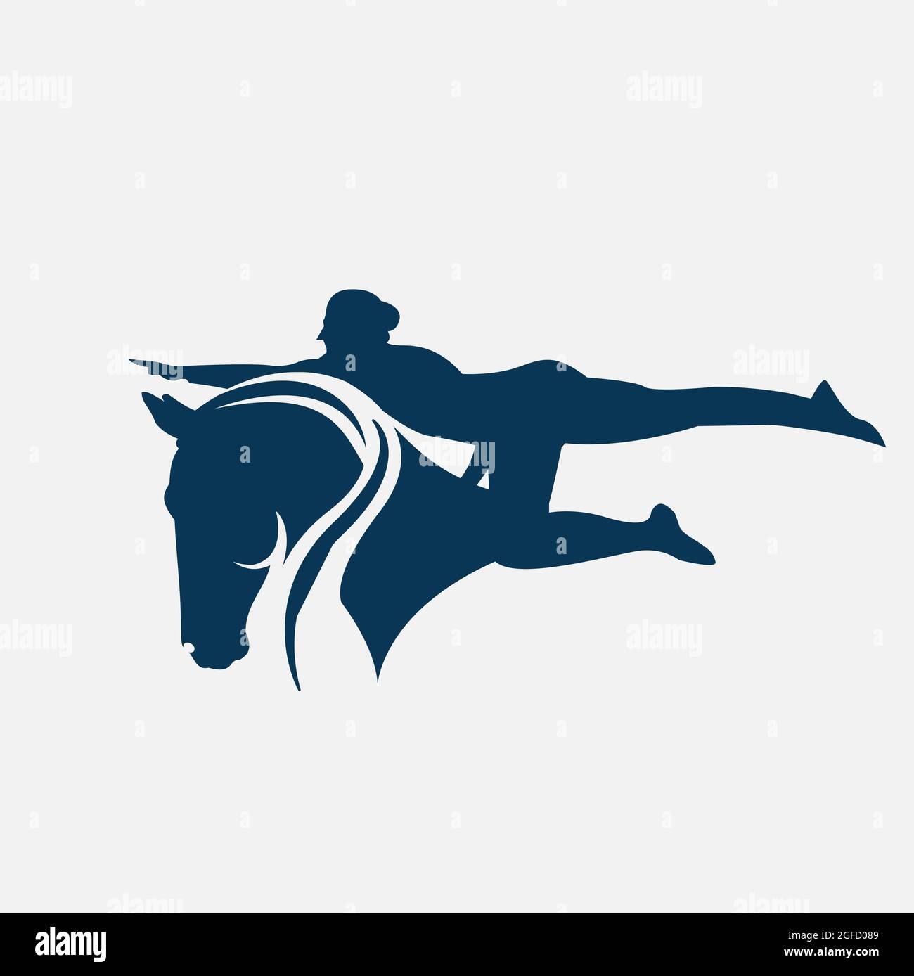grande danse créative cheval dressage équestrien logo design vecteur modèle illustrations Illustration de Vecteur