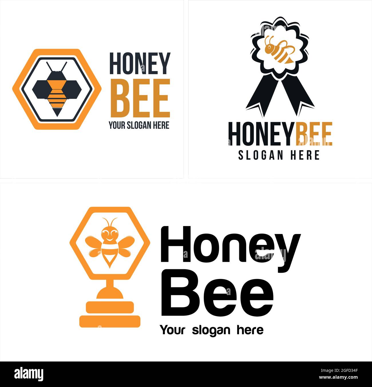 Design du logo de l'abeille agricole Illustration de Vecteur