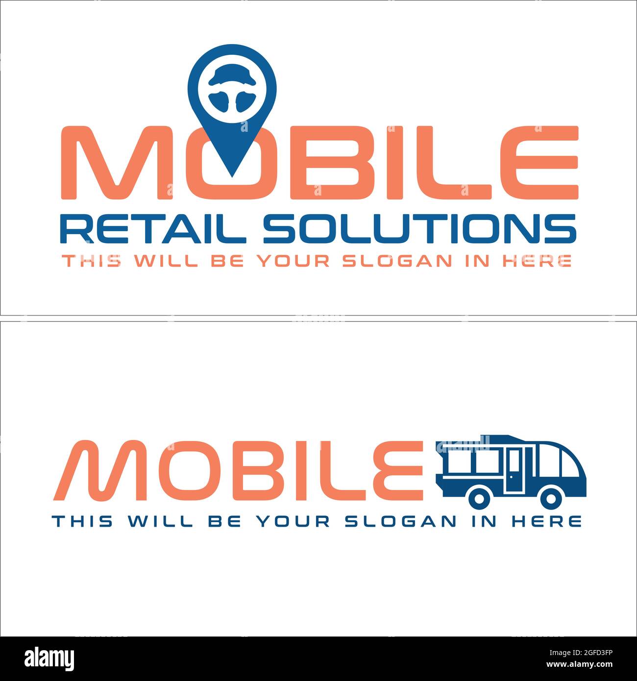 Service mobile avec plan d'affichage et logo de voiture Illustration de Vecteur