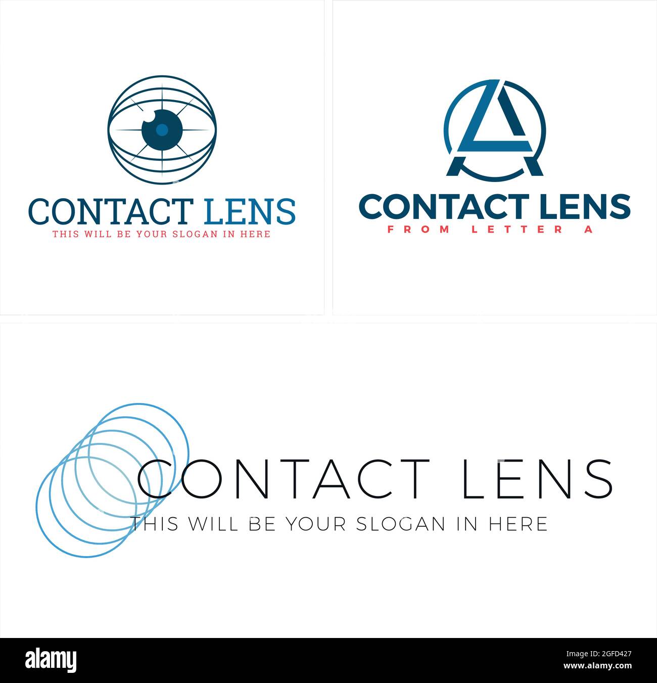 Soins médicaux de la vue contact lentille costume clinique logo conception Illustration de Vecteur