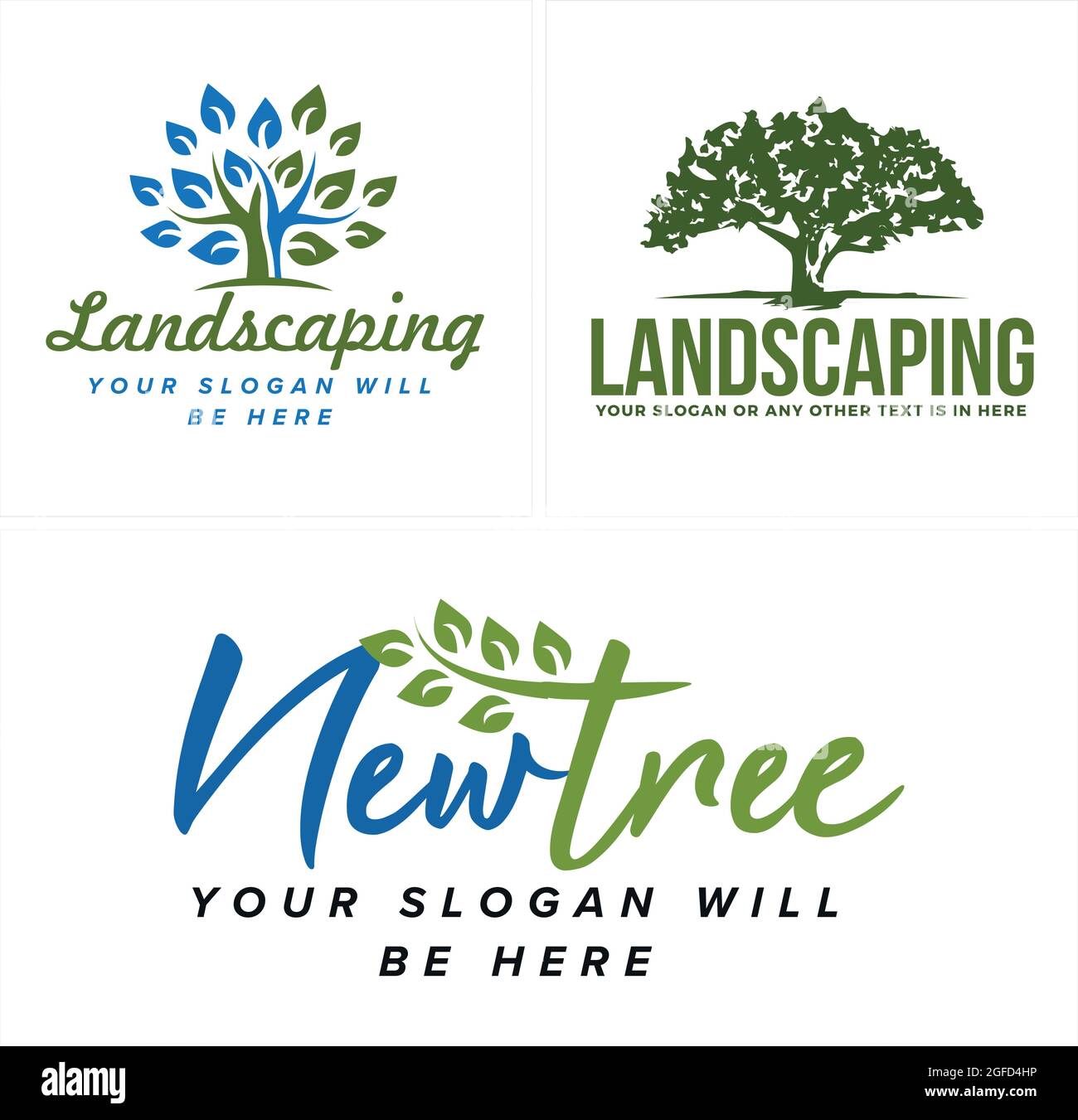 Arbre nature vecteur icône logo conception aménagement paysager Illustration de Vecteur