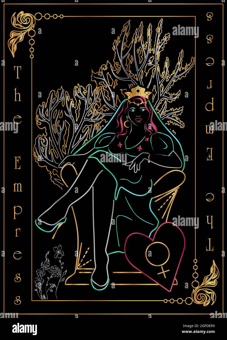 Carte Tarot Empress Illustration de Vecteur