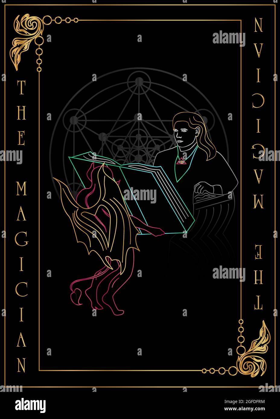 Carte Tarot Magicien Illustration de Vecteur