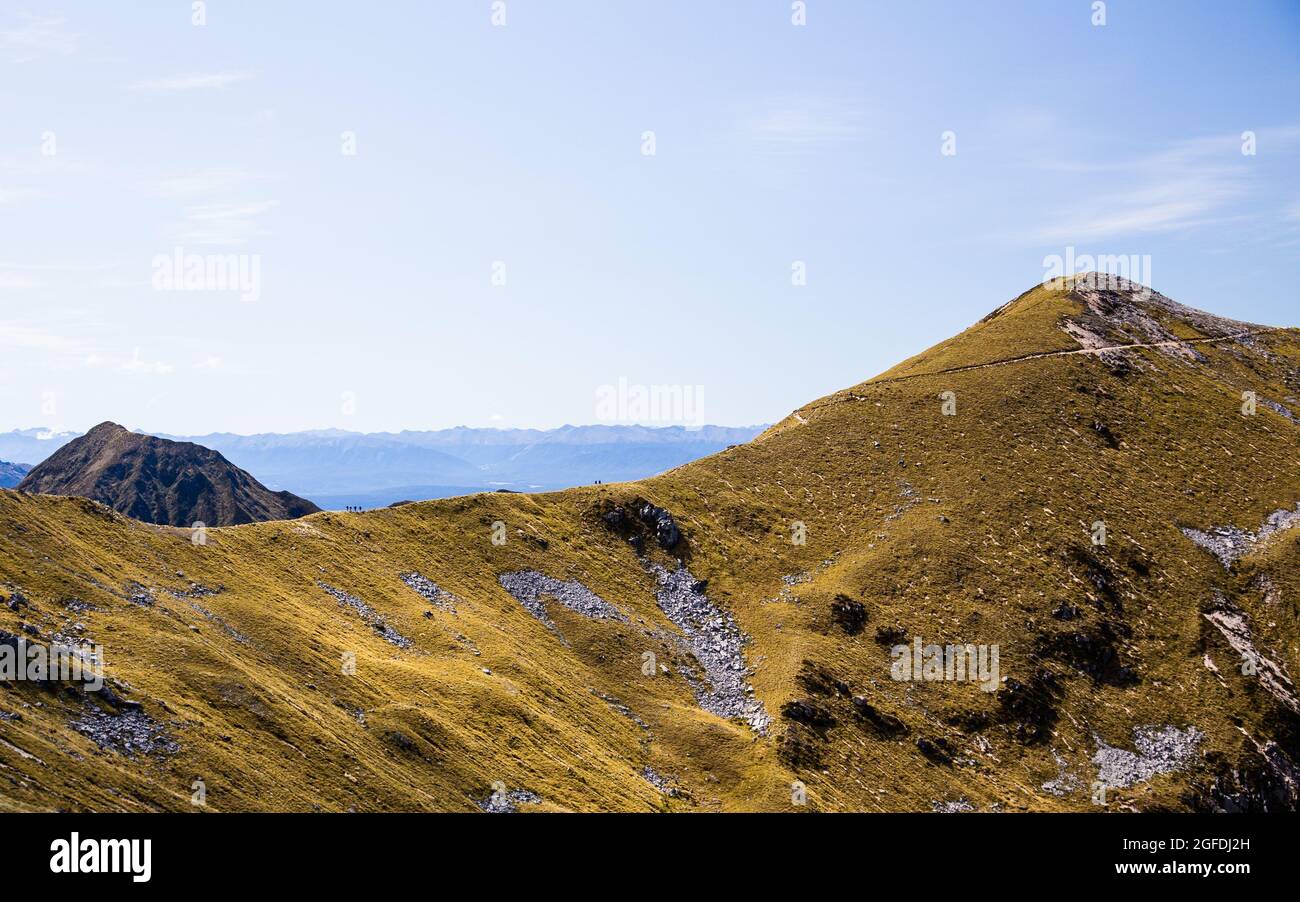 Randonnée pédestre sur le Kepler Track, parc national de Fiordland, Nouvelle-Zélande Banque D'Images