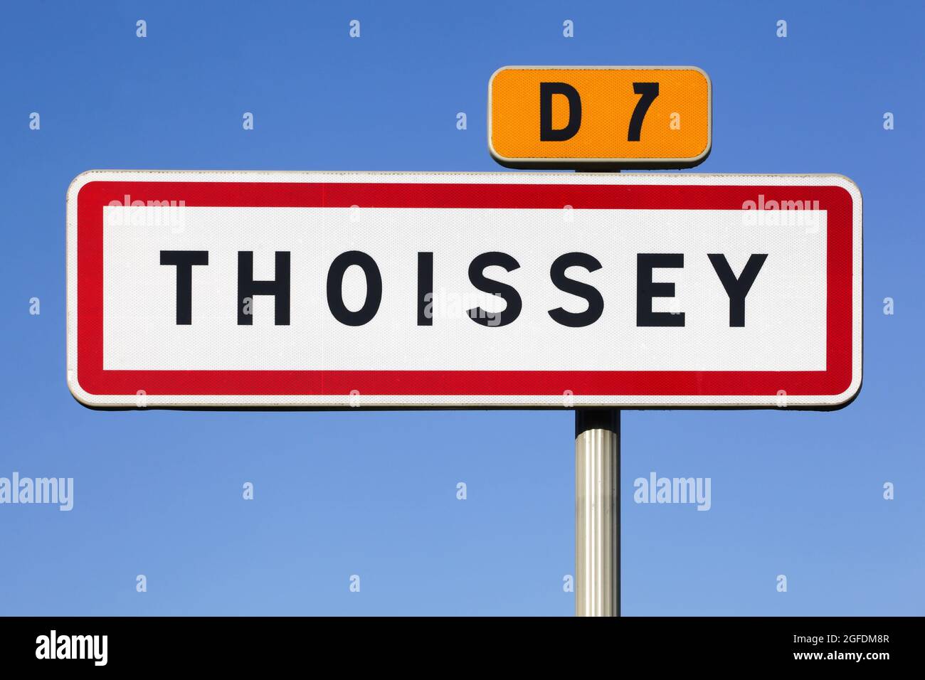 Direction de la ville de Thoissey dans le département d'Ain, France Banque D'Images