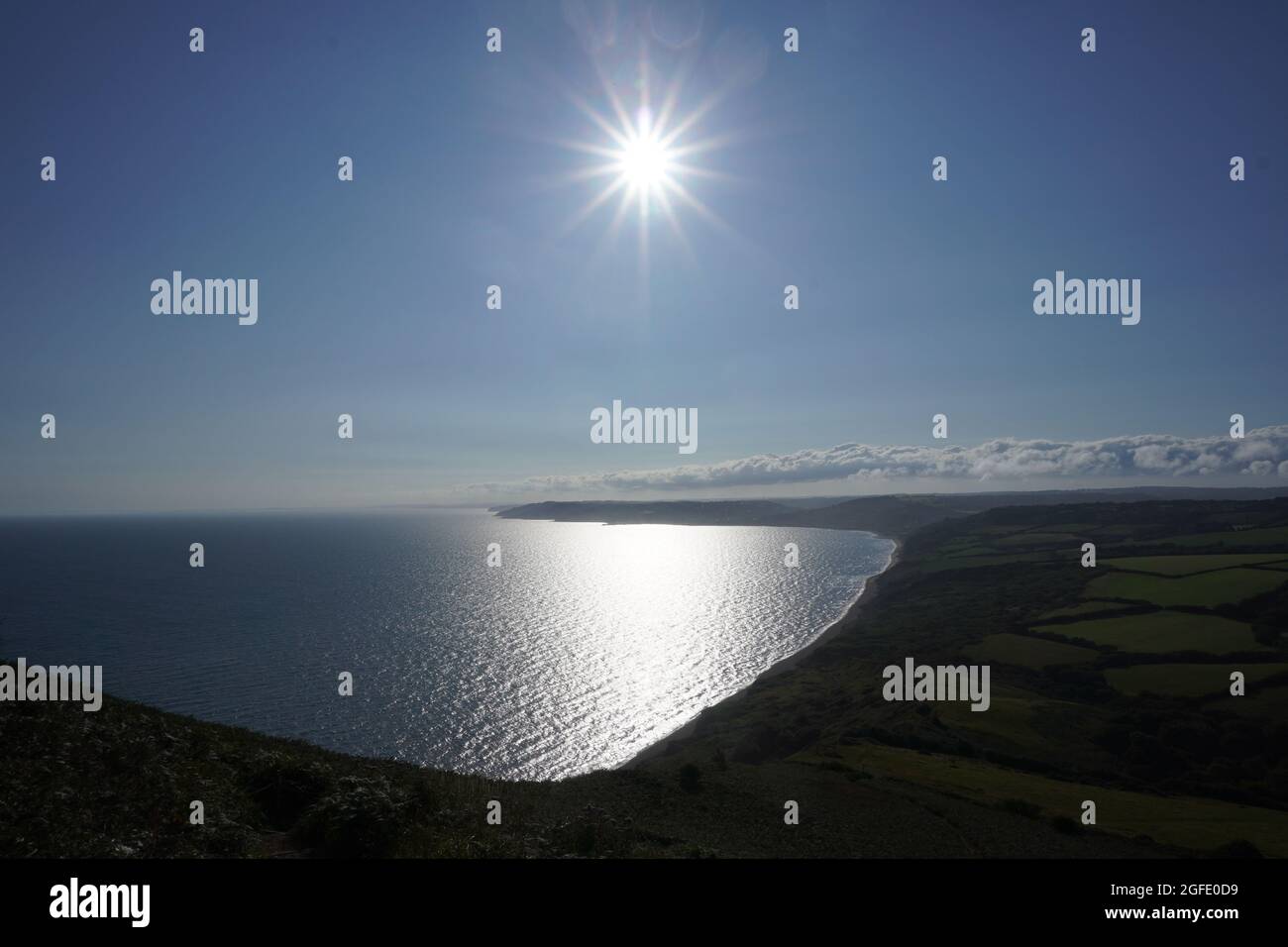 Vues sur le chemin de Golden Cap, Dorset, Royaume-Uni Banque D'Images