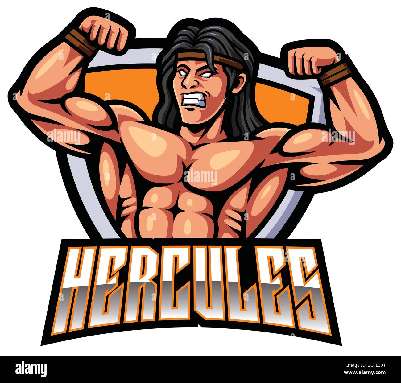 Hercule esport gaming Mascot logo vecteur Illustration de Vecteur