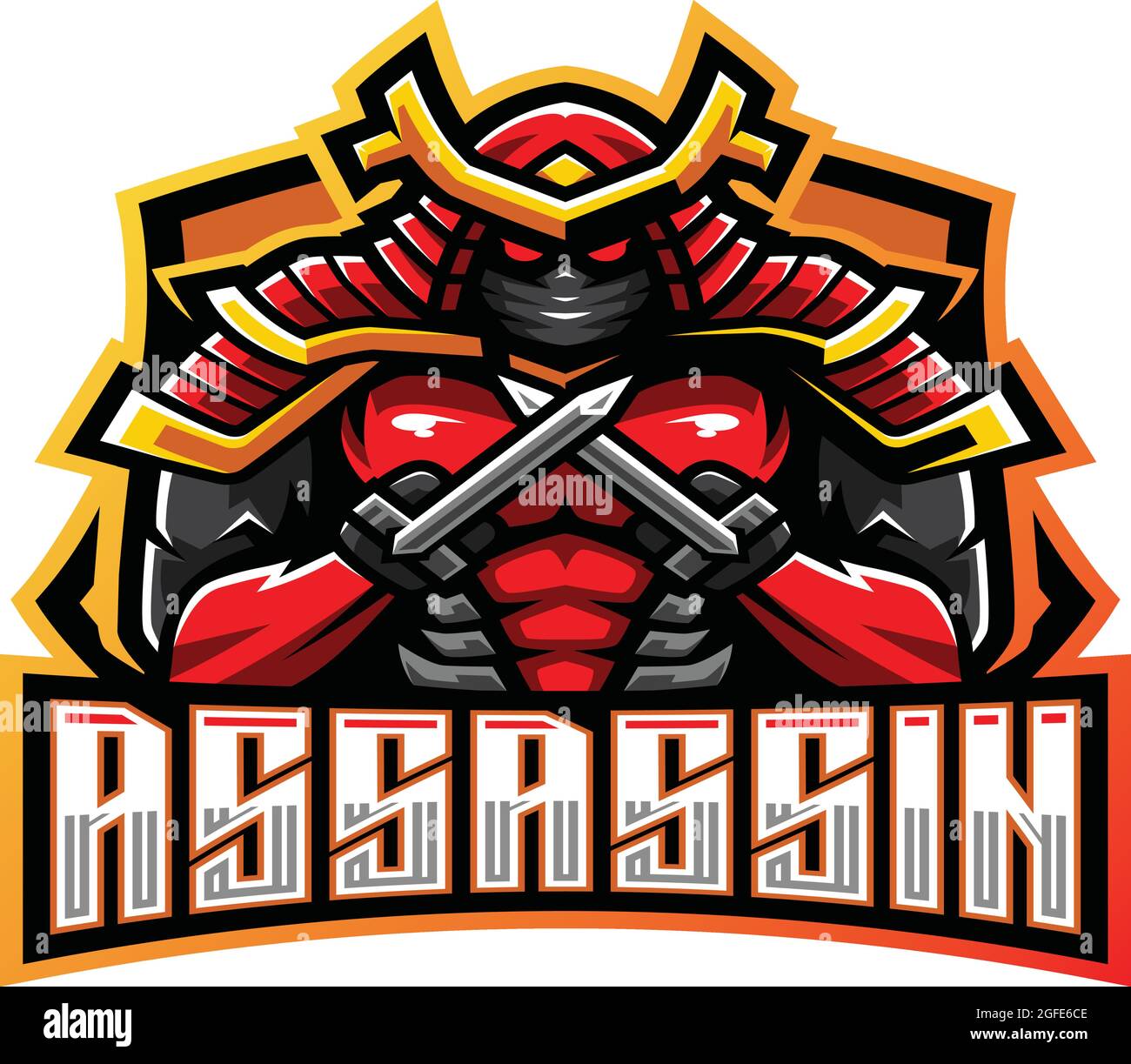 assassin esport mascotte nouveau vecteur de logo Illustration de Vecteur