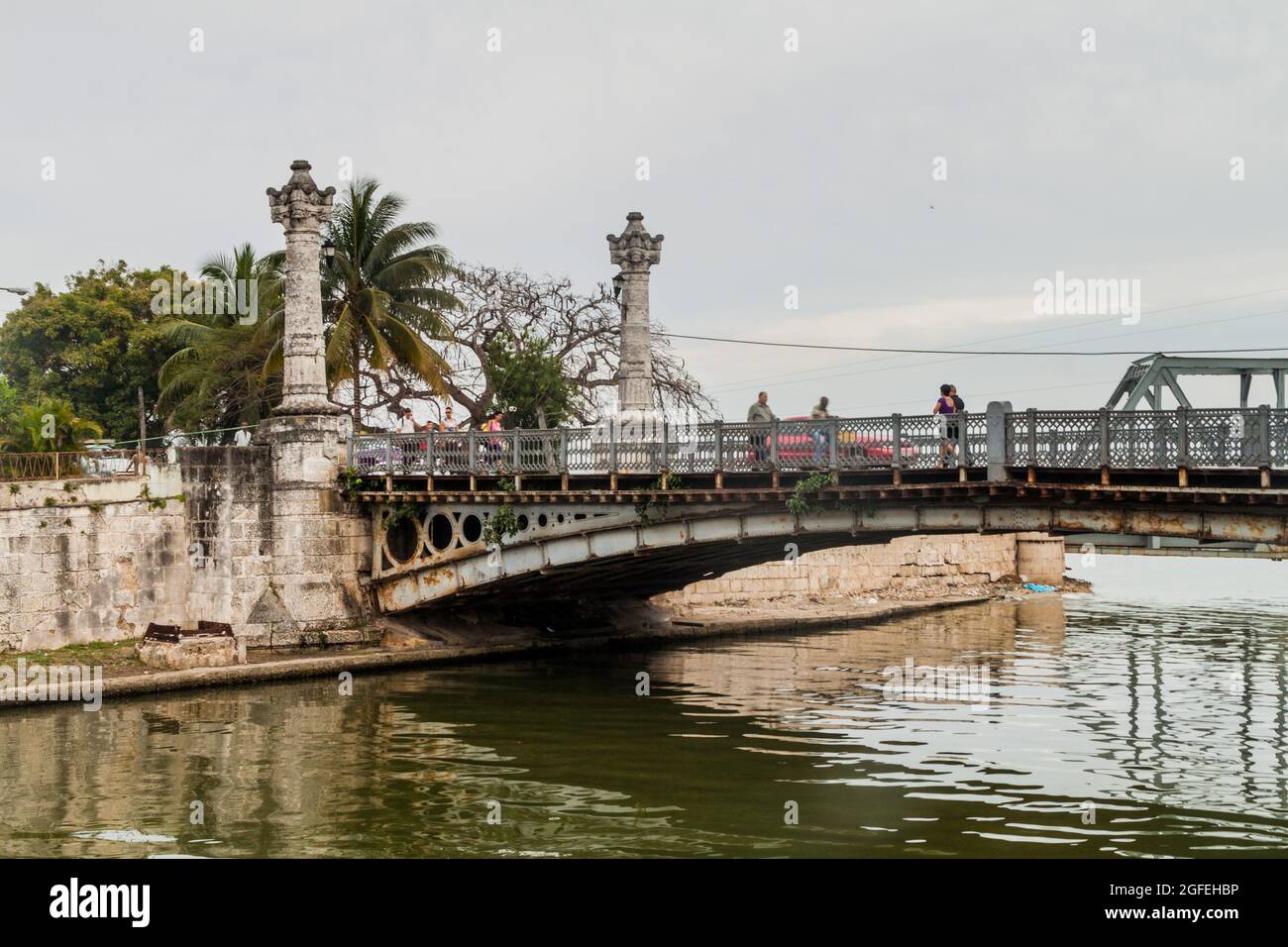 MATANZAS, CUBA - 16 FÉVRIER 2016 : vue sur le pont Puente de la Concordia à Matanzas, Cuba Banque D'Images