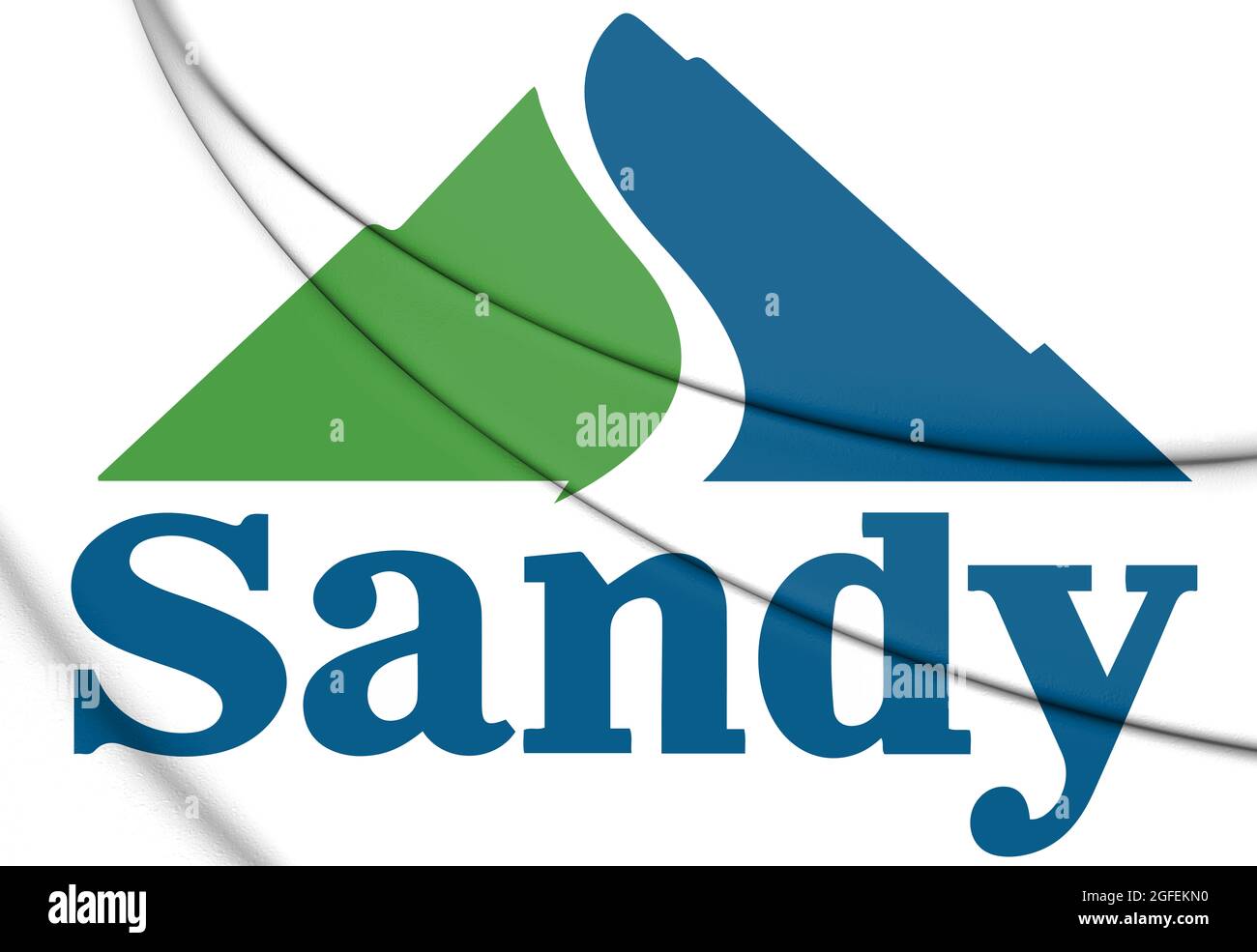 Emblème 3D de Sandy (État de l'Utah), États-Unis. Illustration 3D. Banque D'Images
