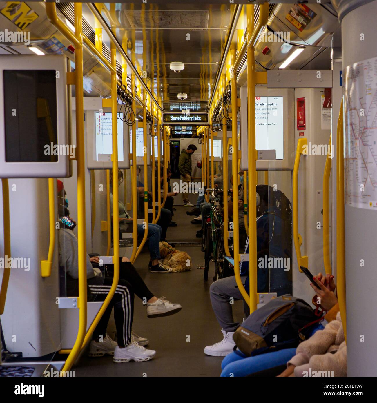 Berlin, Allemagne - août 2020: Métro et voyage à l'époque du coronavirus (COVID-19). Europe Banque D'Images