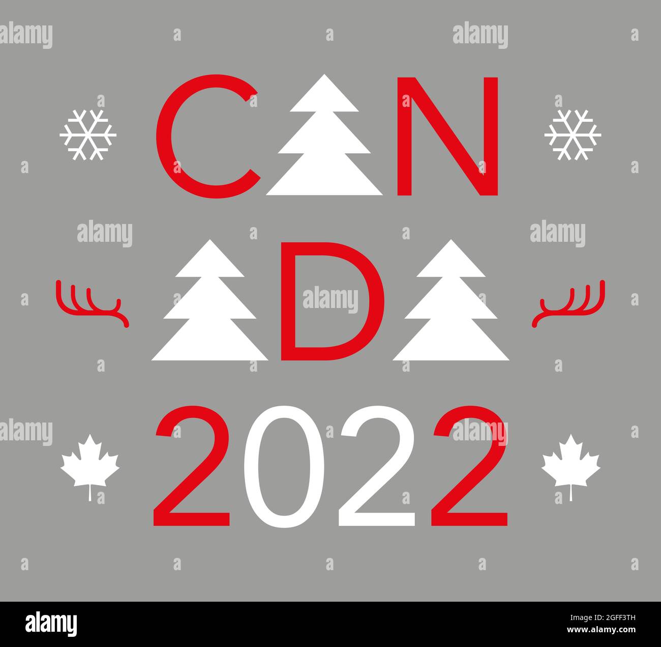 Bannière du nouvel an Canada 2022 Illustration de Vecteur