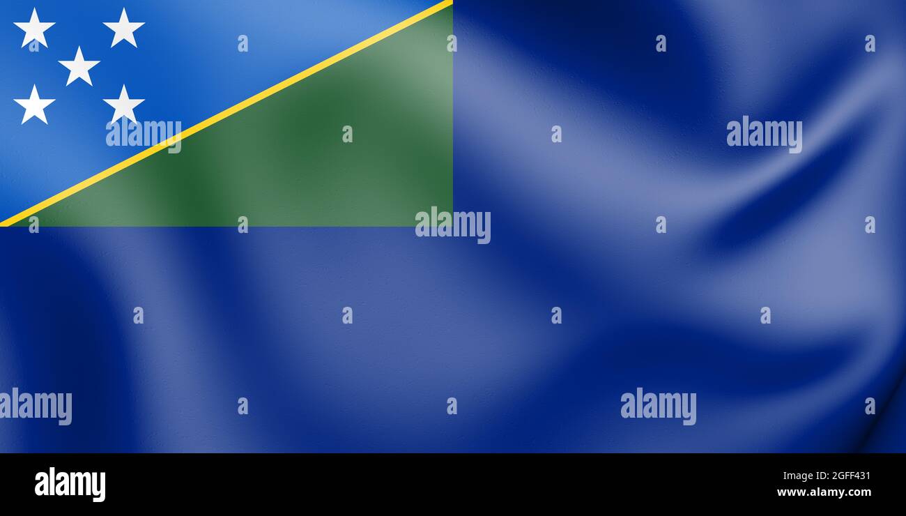 3D Gouvernement Ensign des Îles Salomon. Illustration 3D. Banque D'Images