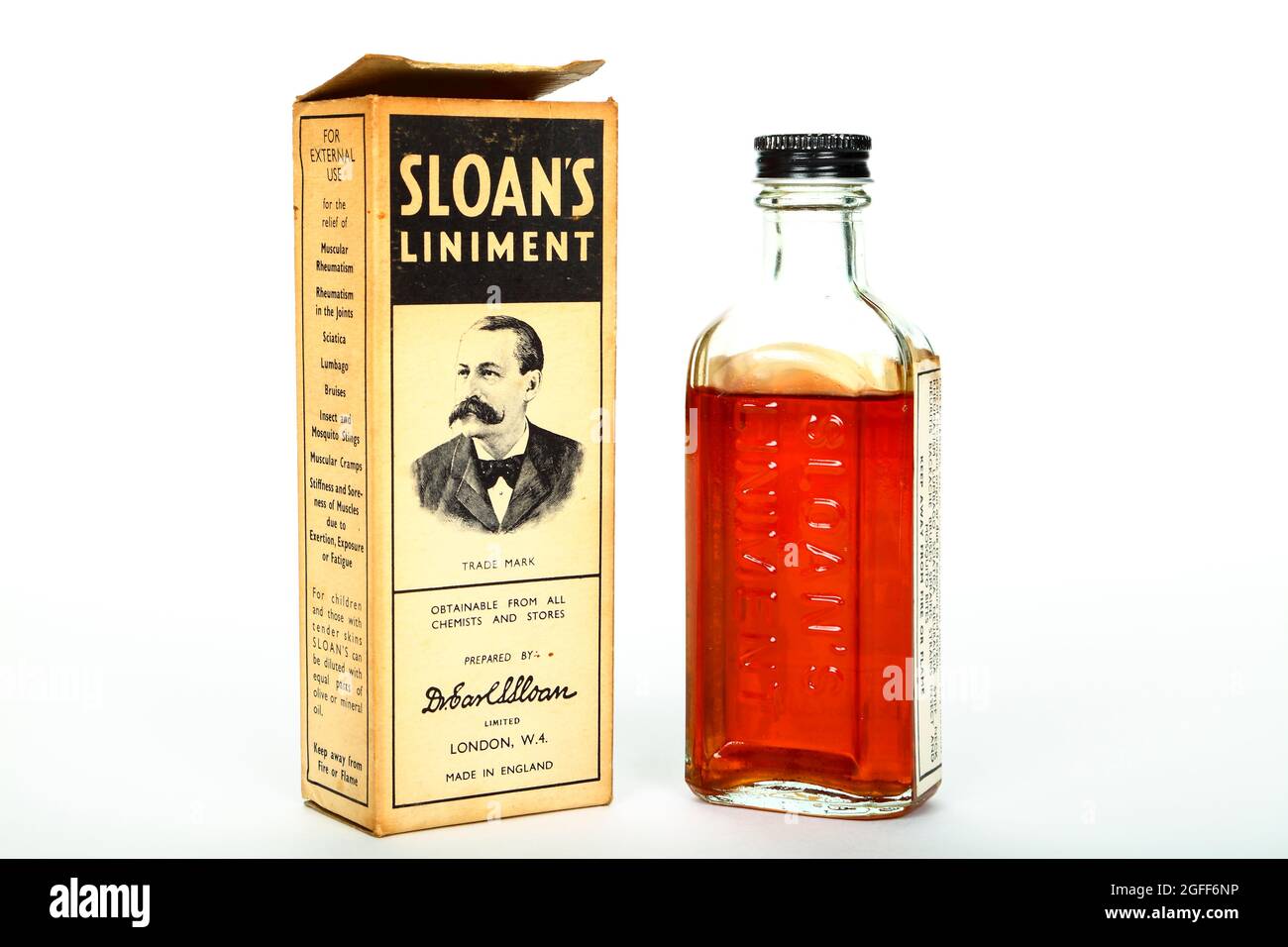 Vintage Sloann's liniment muscle douleur remède pommade utilisé pour  traiter des maux tels que les foulures, les entorses, le mal de dos et la  sciatique Photo Stock - Alamy