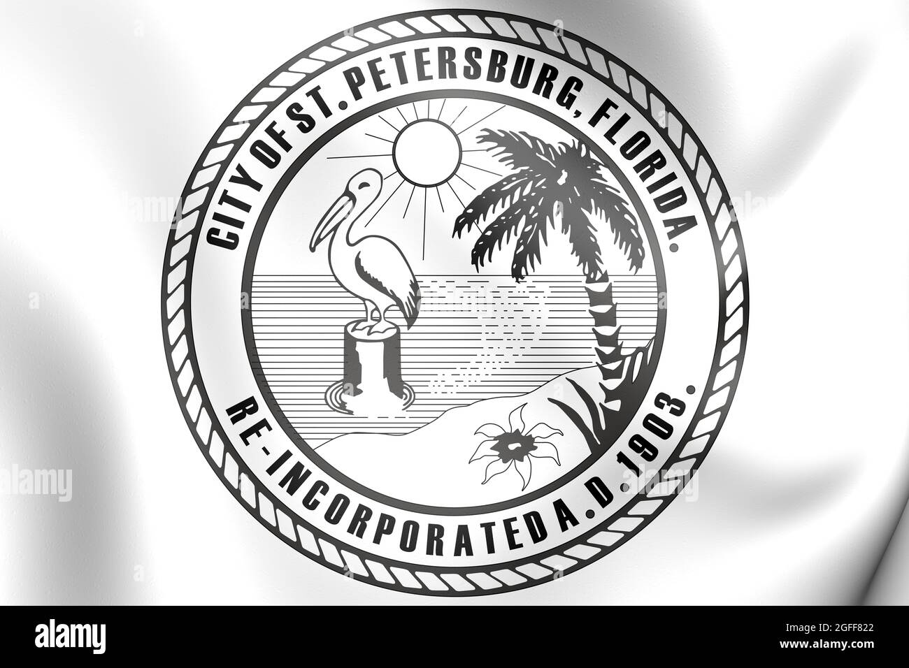 3D Seal of St Petersburg (Floride), États-Unis. Illustration 3D. Banque D'Images