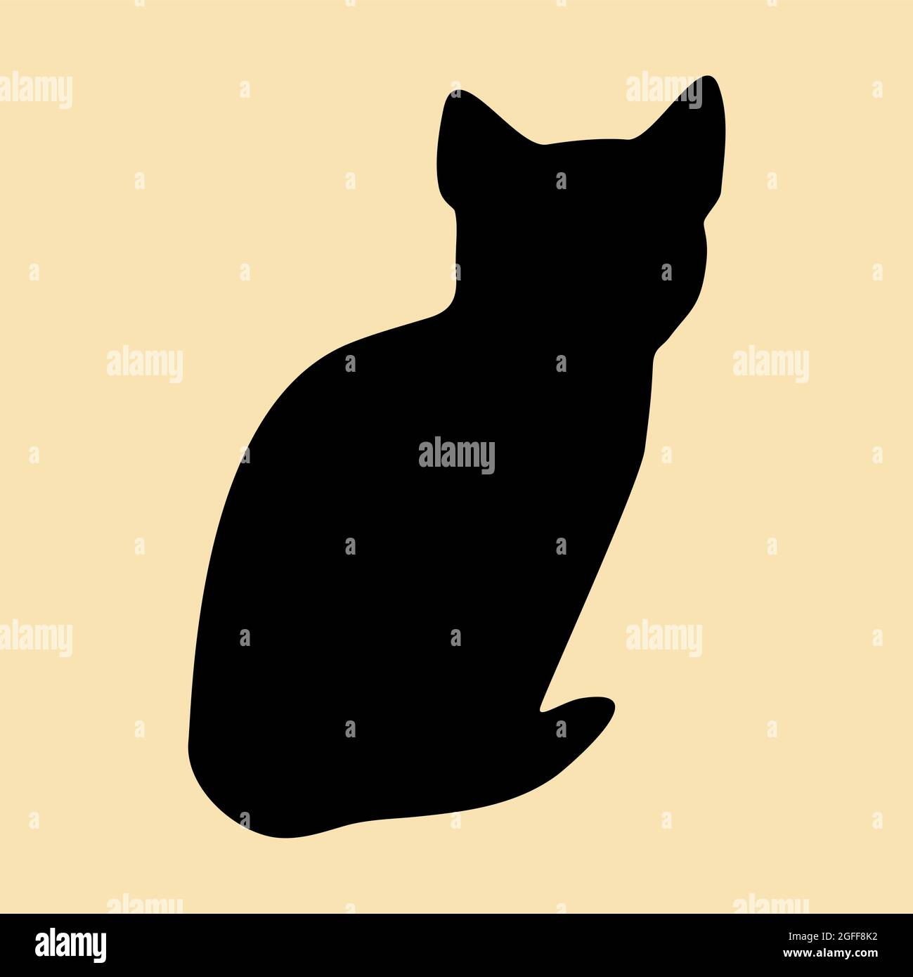 logo cat. Silhouette noire foncée isolée de l'arrière-plan. Chat animal dans la ligne art. Banque D'Images