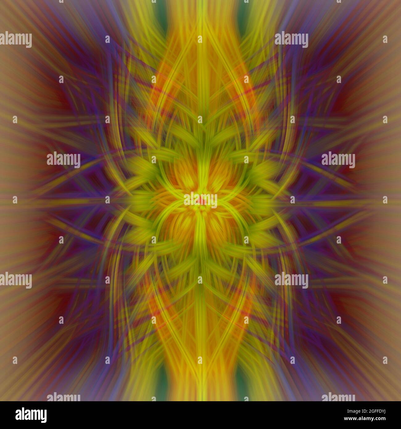 Peinture numérique fractale. Coloré, lumineux, motif multicolore, ornement, kaléidoscope. Banque D'Images