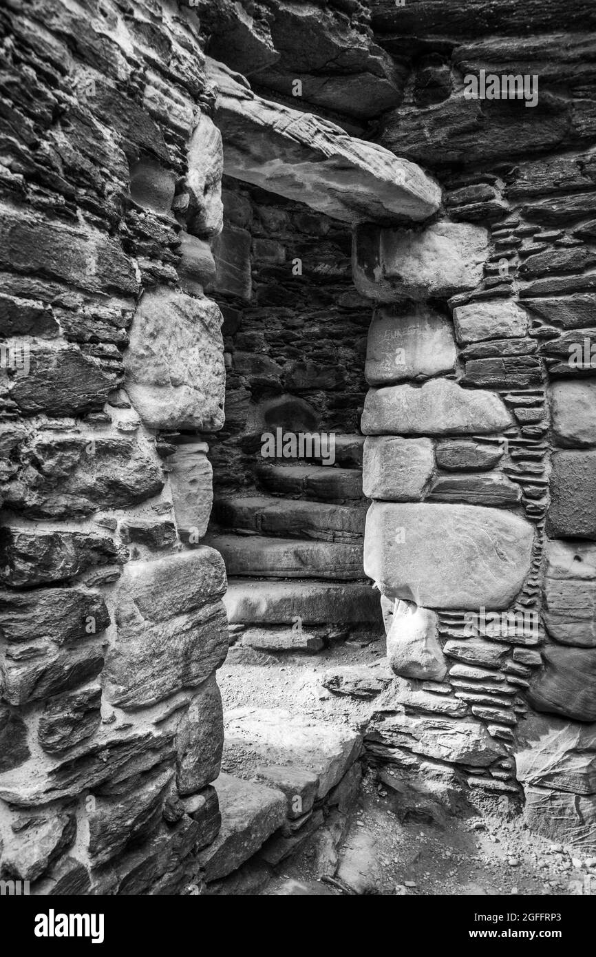 Détail de la porte en pierre au château de Lochranza Arran Banque D'Images