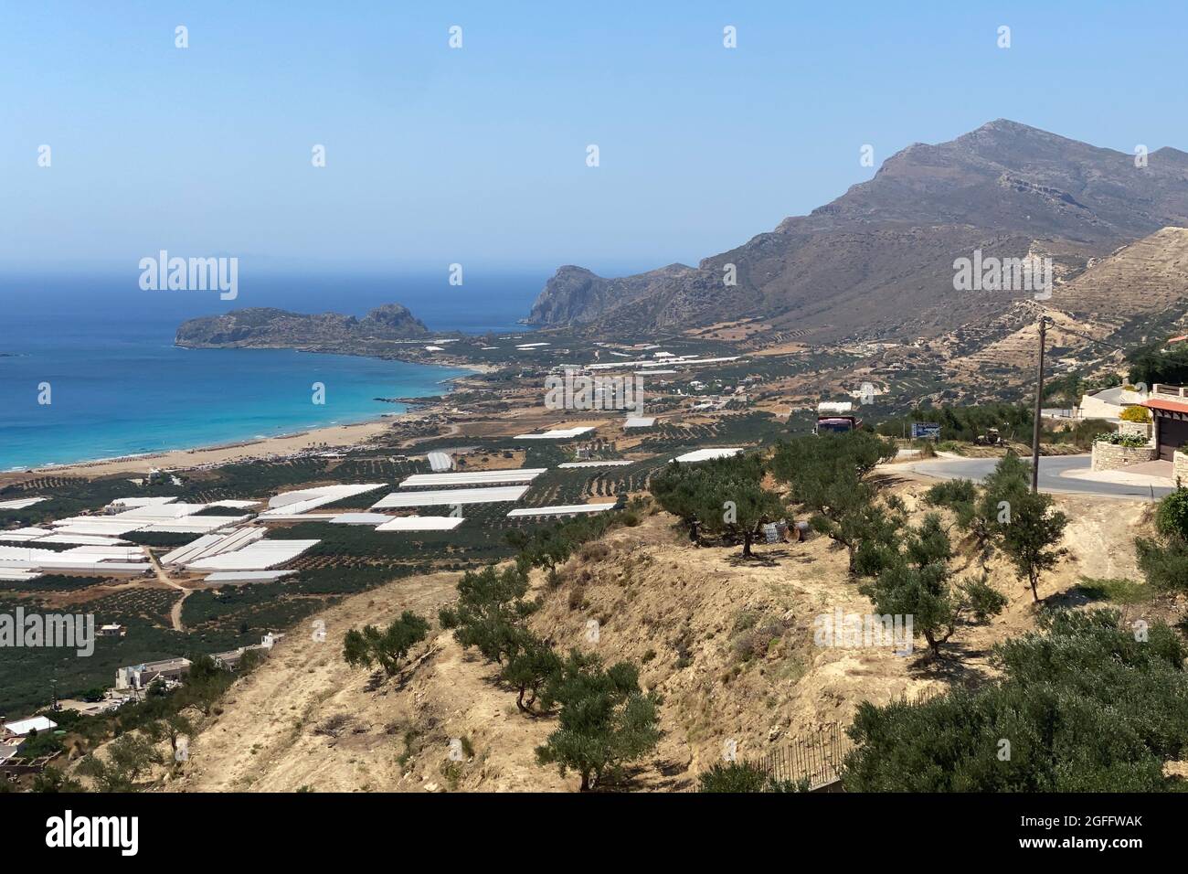 Vue sur Falasarna sur l'île grecque de Crète Banque D'Images