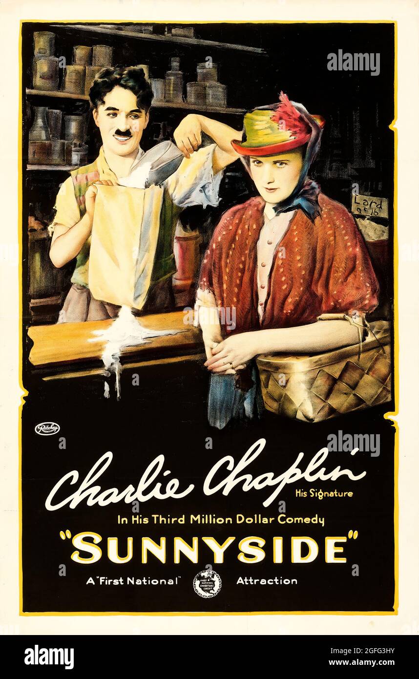 Poster du film: Charlie Chaplin dans Sunnyside (Comedy / film silencieux / First National, 1919). Banque D'Images