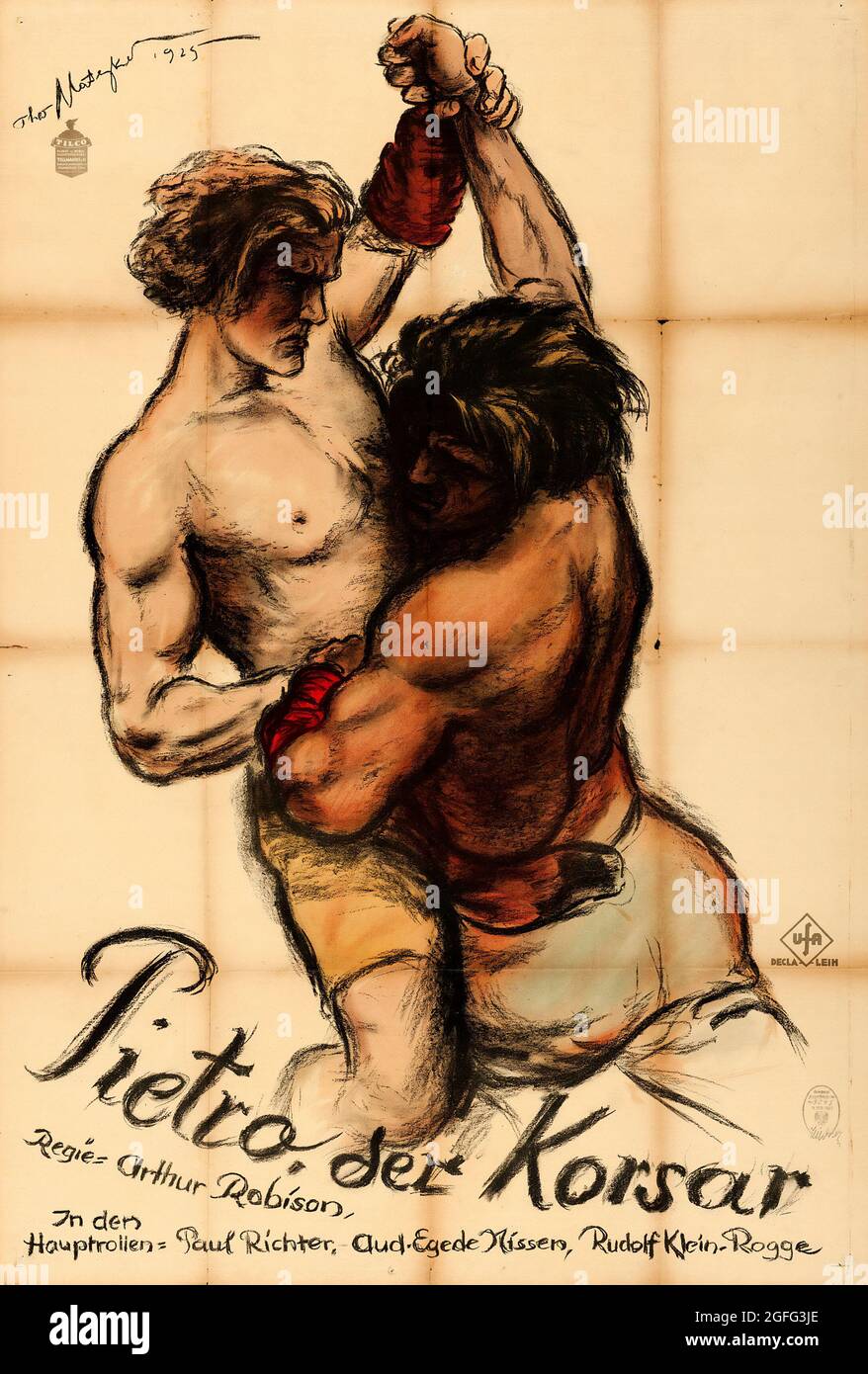Pietro der Korsar – le Pirate d'amour (UFA, 1925). Poster de film allemand. Theo Matejko Artwork. Banque D'Images