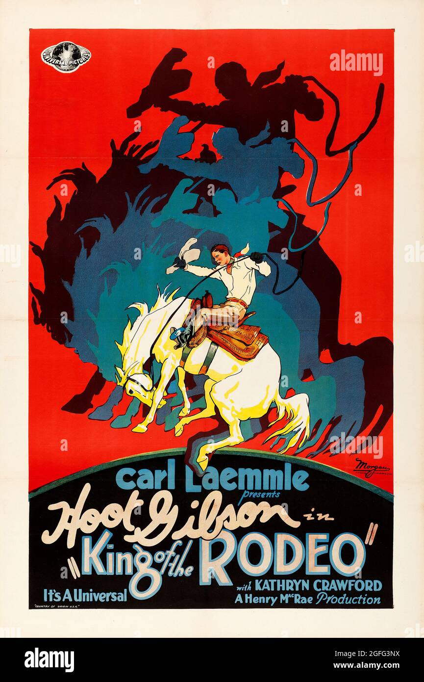 King of the Rodeo (Universal, 1929) Hoot Gibson, un film occidental américain silencieux de 1929. Banque D'Images