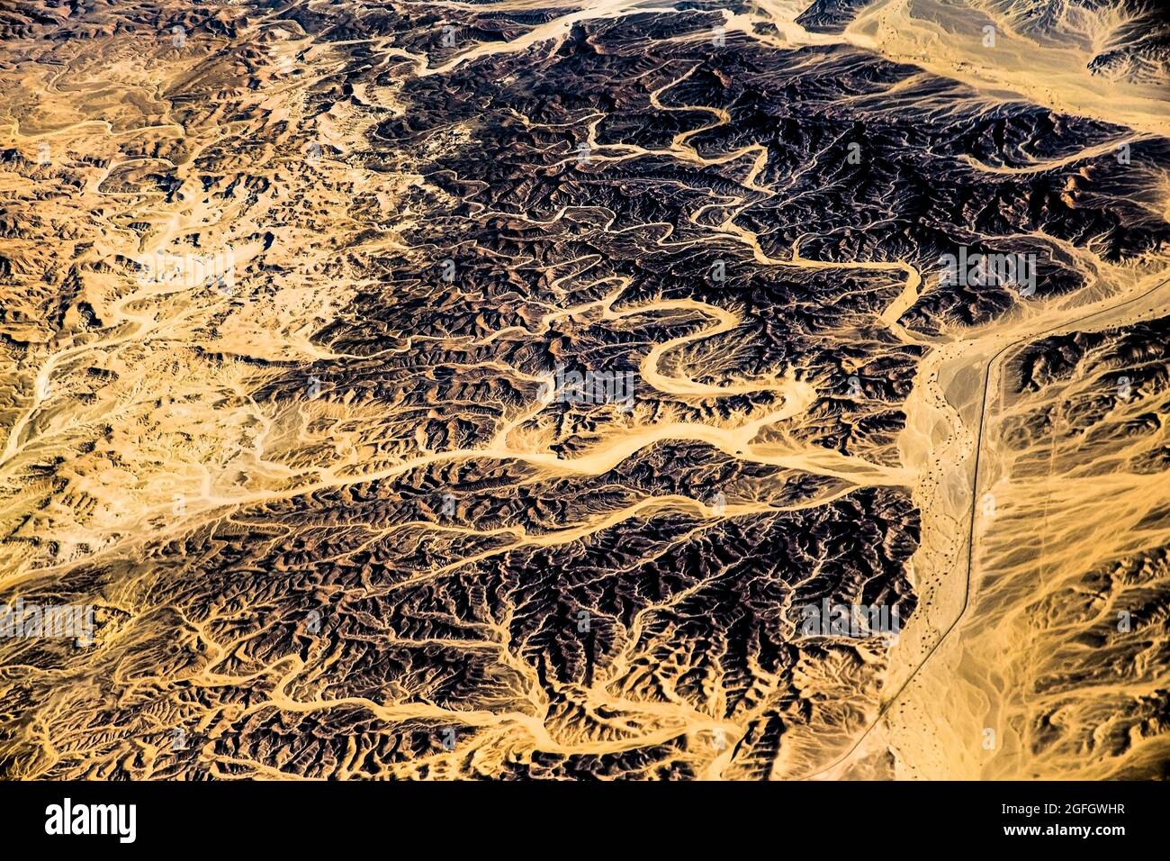 Vue aérienne de la belle Afrique. Egipt , vu du ciel par une journée claire en été. Banque D'Images