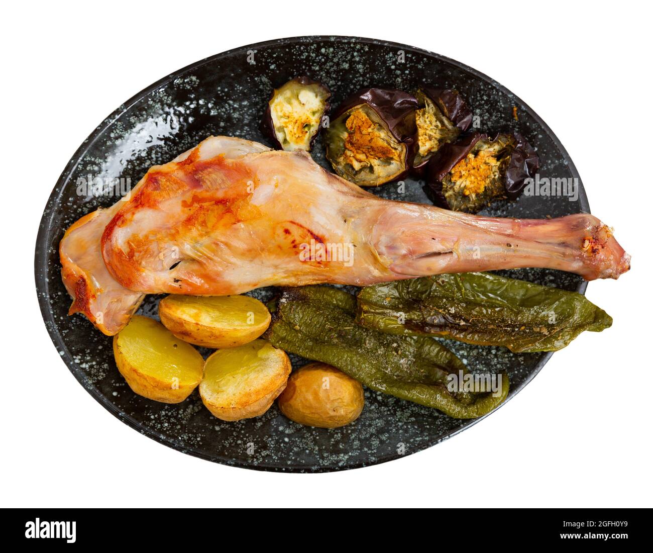 Épaule d'agneau rôti avec des légumes Banque D'Images