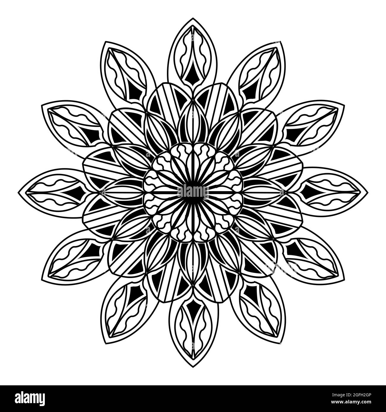motif arabesque mandala de silhouette motif floral décoratif pour motif adultes musulmans Illustration de Vecteur