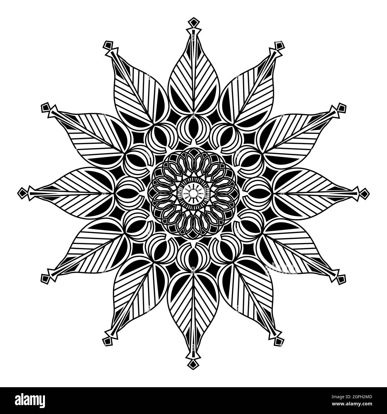 motif arabesque mandala de silhouette motif floral décoratif pour motif adultes musulmans Illustration de Vecteur